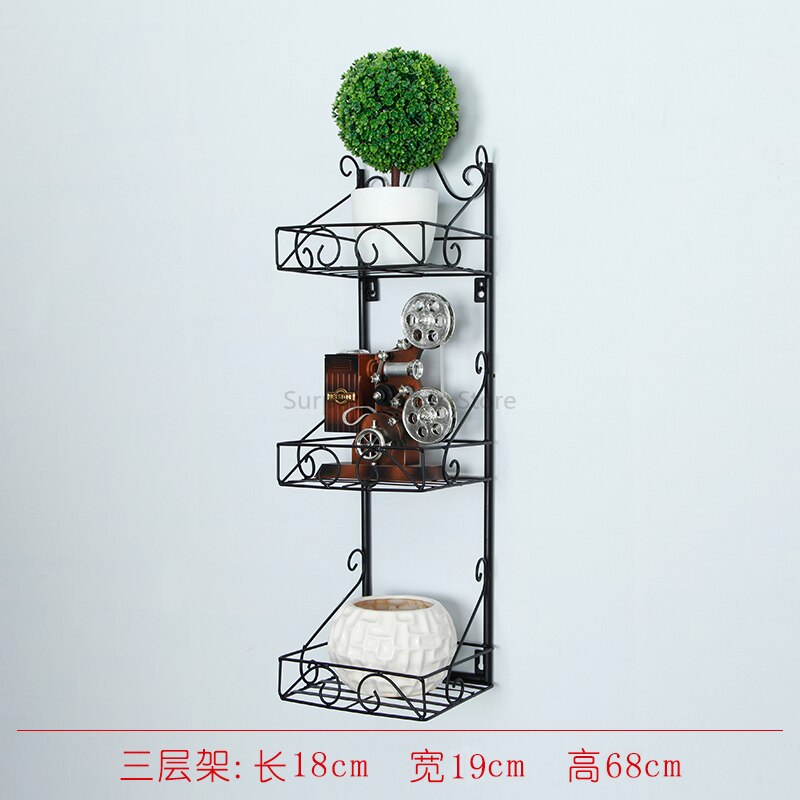 Multi-Lagen Opslag Muur Manicure Cosmetica Display Stand Moderne Metalen Nagellak Organizer Opslag Rack Plank Voor Muur: black narrow side
