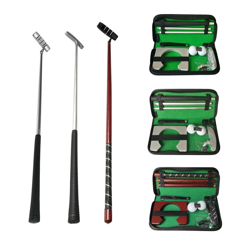 Golf Putter Putting Trainer Set Portable Indoor Training Equipment Golfs Ball Holder Training Aids Tool with Carry Case