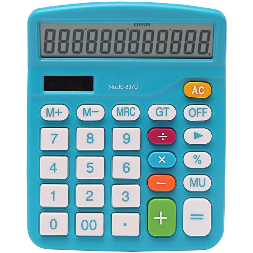 12 Digits Electronic Calculator Large Screen Desktop Calculators Solor Home Office School Calculators Financial Accounting Tools