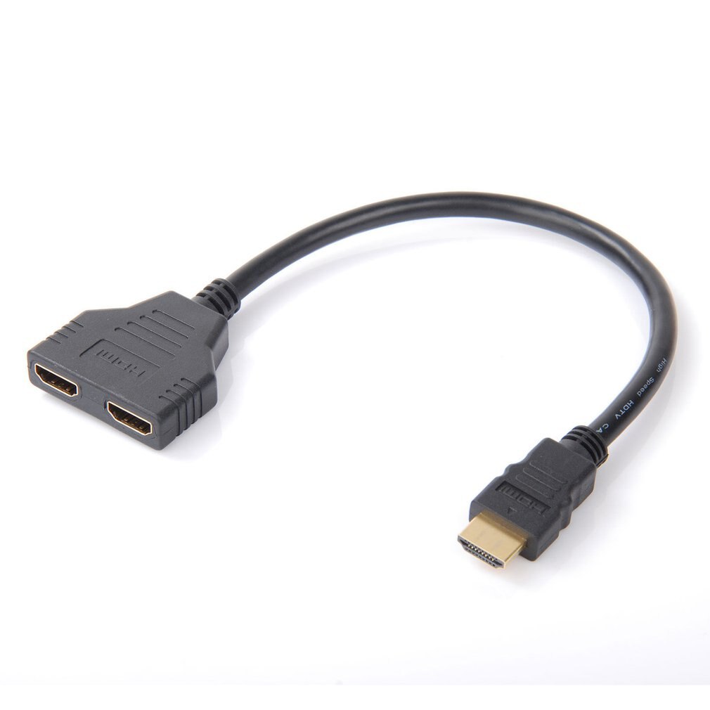 1 In 2 Out Hdmi Converter Connect Cable Cord 2 Dual Port Y Splitter 1080p