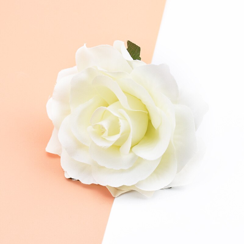 10 stk kunstige blomster til hjemmet bryllup dekoration julekrans brud broche diy håndlavet æske silke roser blomstervæg: Farve 11