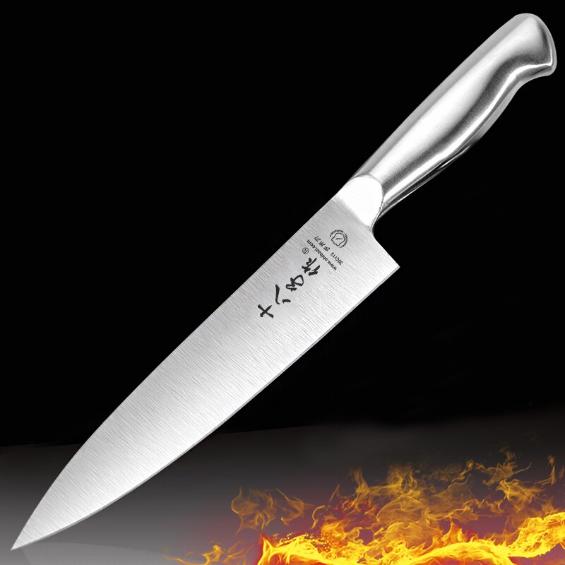 Shibazi Full Stainless Steel Kitchen Cutting Meat Vegetable Fruit Slicing Knife Multi-purpose Chef Knives