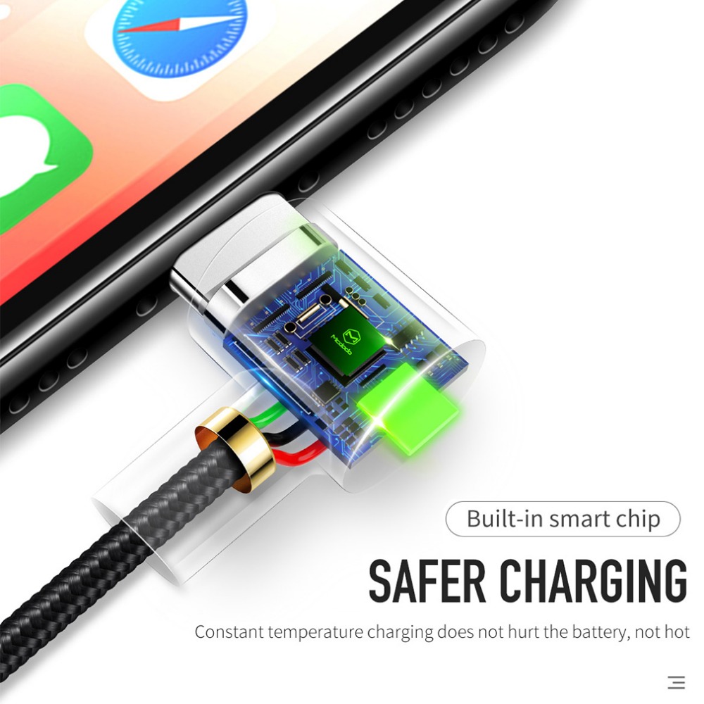 Mcdodo USB Cable For iPhone X 8 7 6s 5 Plus Lightning to USB Cable Fast Charging Mobile Phone Charger LED Light Cord Adapter