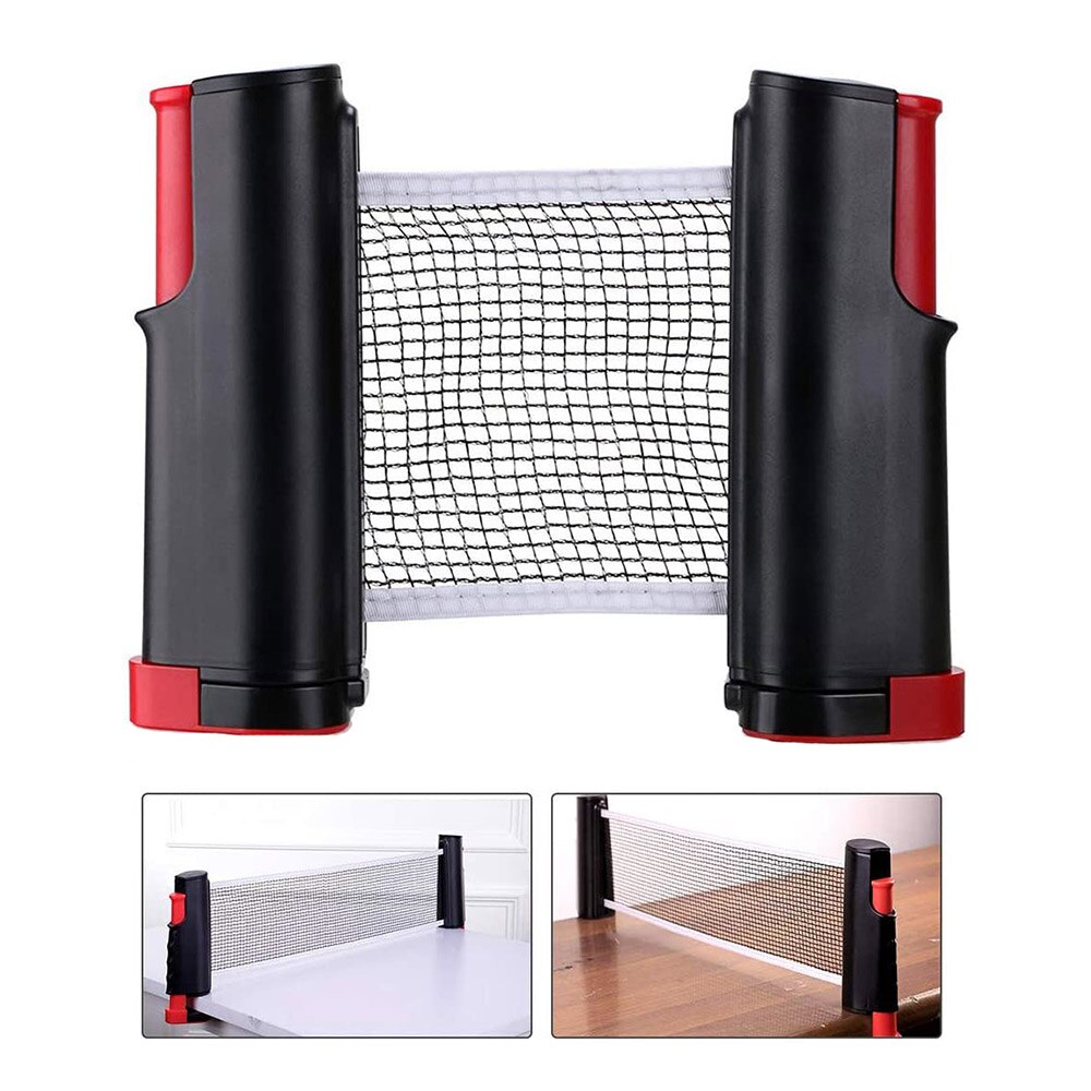 support de filet de Ping-Pong portatif support de filet de Ping-Pong rétractable accessoire de Ping-Pong support de filet de Ping-Pong avec 1 paire de Tennis de Table: BlackB