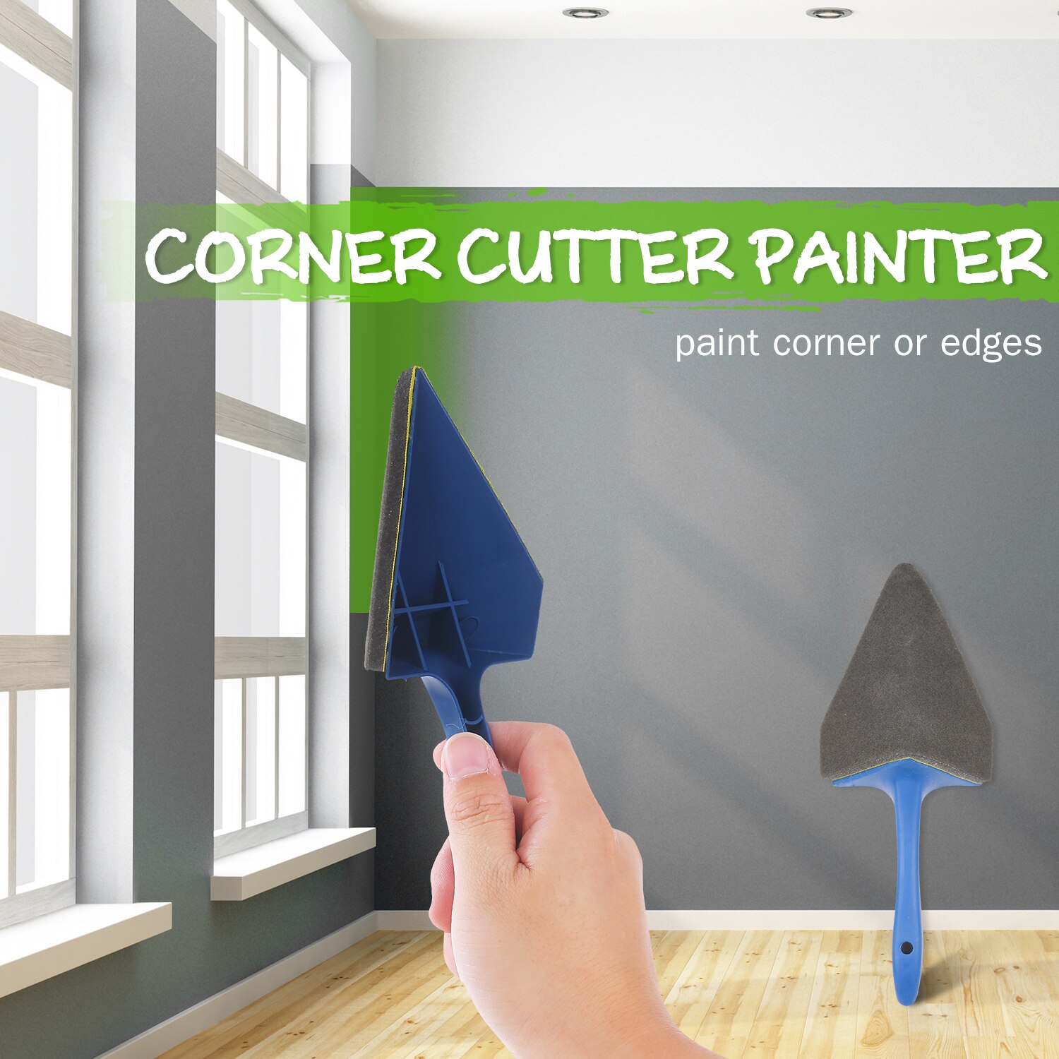 5-Piece Paint Roller Brush Kit Includes Roller Brush Painting Edger Corner Cutter Painter Tray Plastic Jug for Painting House