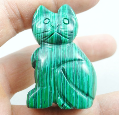 Natural stone Quartz crystal Turquoises Chalcedony Cat pendant for diy jewelry Making necklace Accessories1Pcs