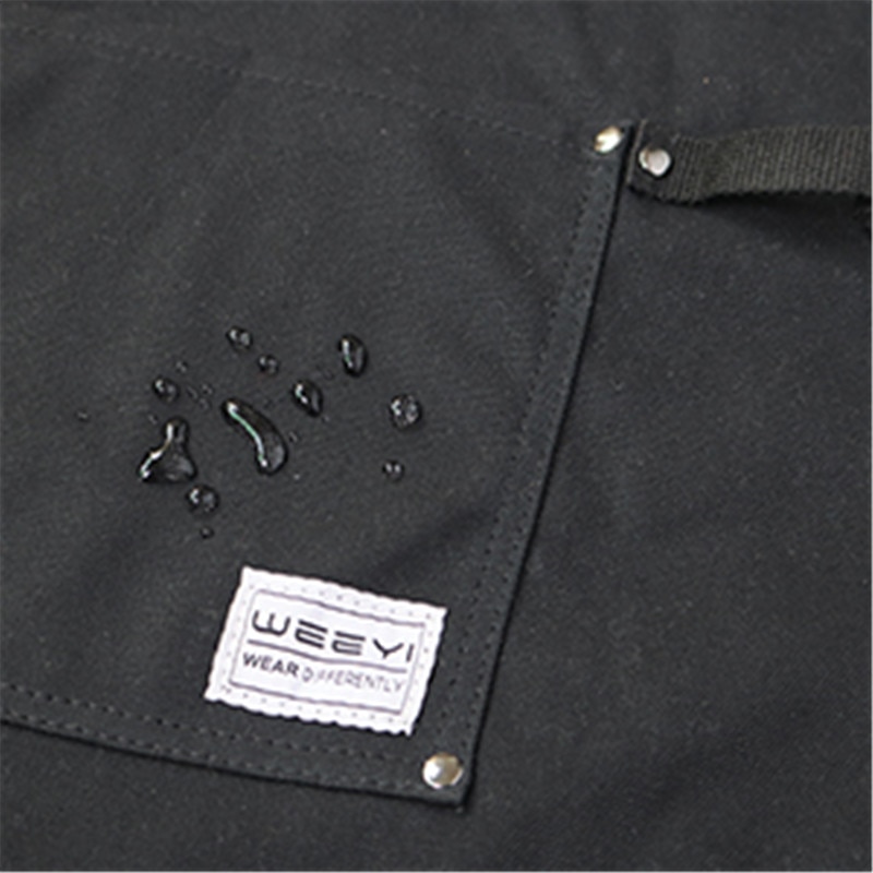 WEEYI Canvas Work Apron With Pockets Black Aprons For Woman Men Adjustable Heavy Duty Apron For Woodworker Cobbler BBQ delantal