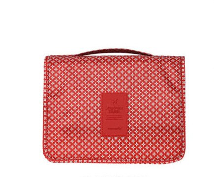 Imperméable à l'eau Portable Polyester voyage sac cosmétique Neceser sac de lavage suspendu neutre maquillage sac organisateur salle de bain sac de lavage: Red Star