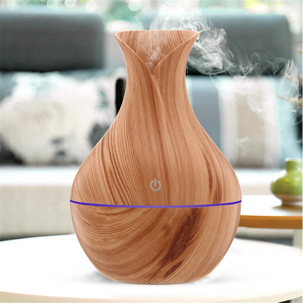 300ml usb luftfugter elektrisk aroma luft diffuser træ ultralyd æterisk olie aromaterapi cool tåge maker til hjemme bil: 2
