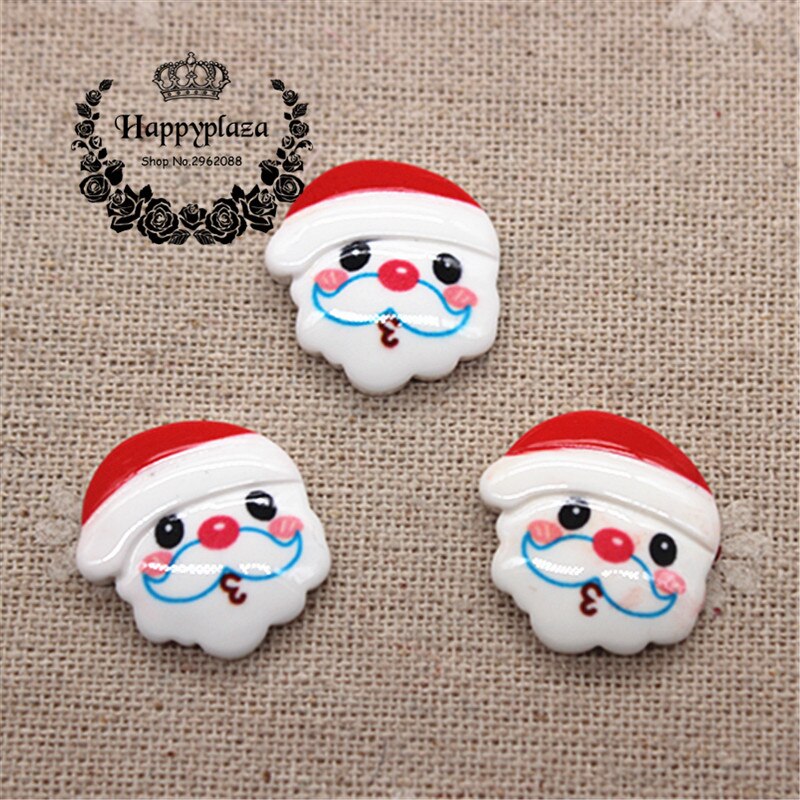 20pcs Resin Christmas Reindeer/Santa Claus/Tree/Bell/Snowman/Wreath/Sock/Glove Miniature Art Supply Decoration Charm Craft,: No.3 santa claus