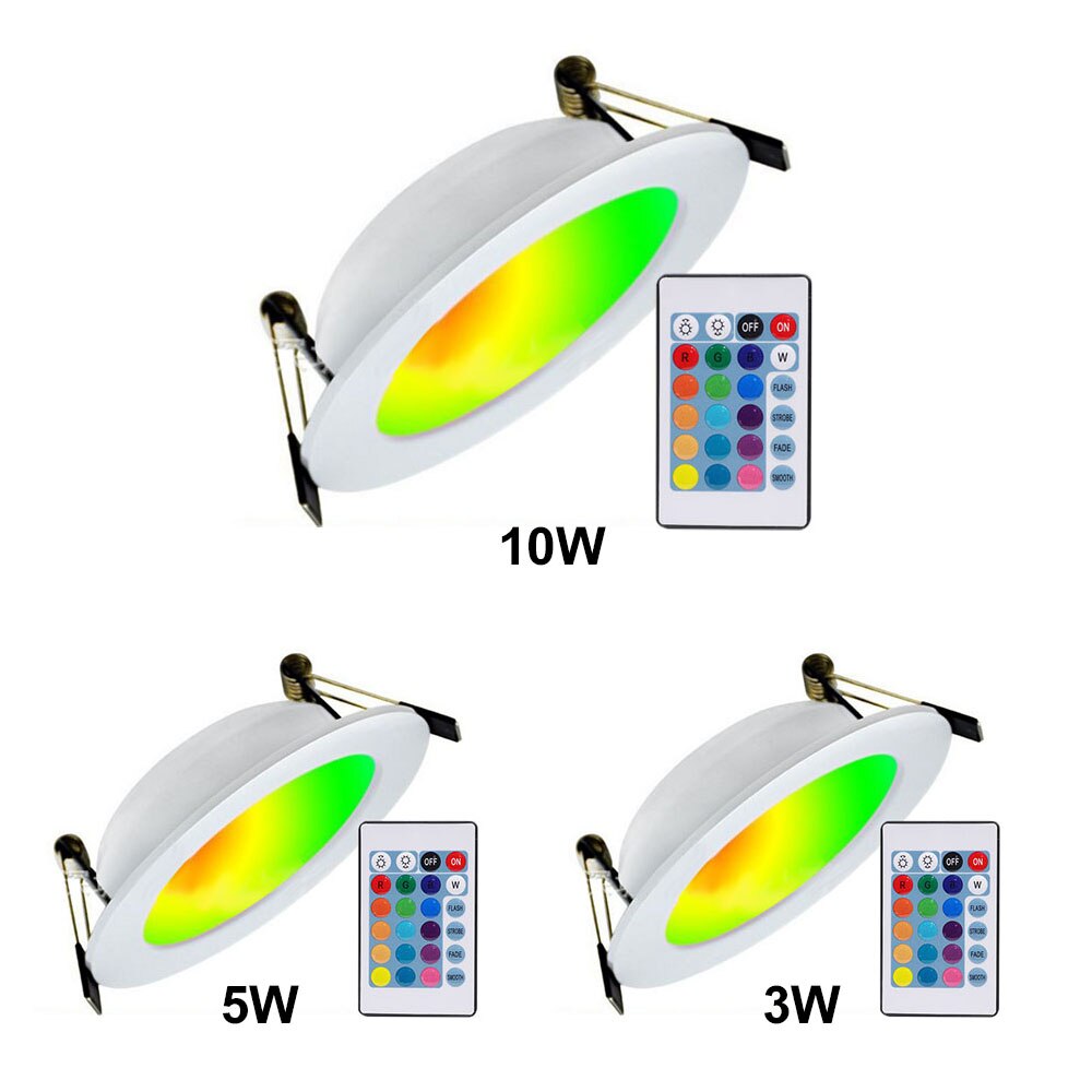 3W 5W 10W Ronde Led Panel Light Verzonken Keuken Badkamer Plafondlamp AC85-265V Led Downlight Met Rgb 24Key Afstandsbediening