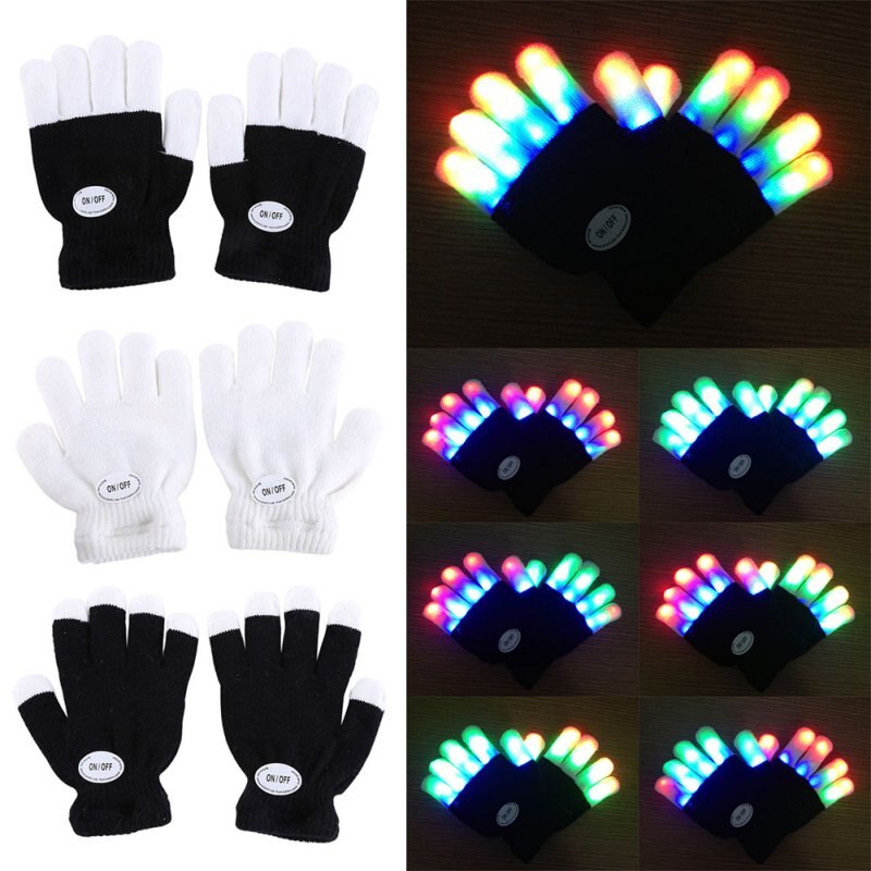 glühend Handschuhe Halloween freundlicher LED Rave Blinkt Warme Handschuh Licht hoch Finger Spitze Beleuchtung