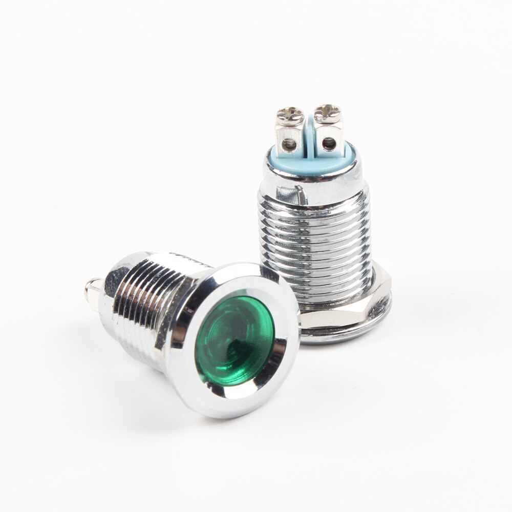 LED Metal Indicator Signal power light 12mm waterproof 6V 12V 24V 220v Screw terminal connect red yellow blue white 12ZSD.A.L