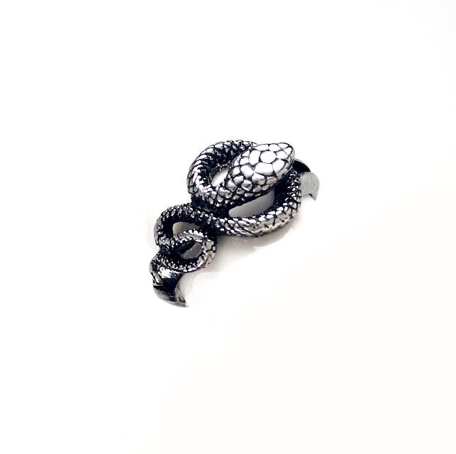 Anillo ajustable para hombres, niñas y mujeres, serpiente negra de oro ajustable, Animal feroz, Retro, Punk, esguinces muy grandes, Faraón egipcio: RK10