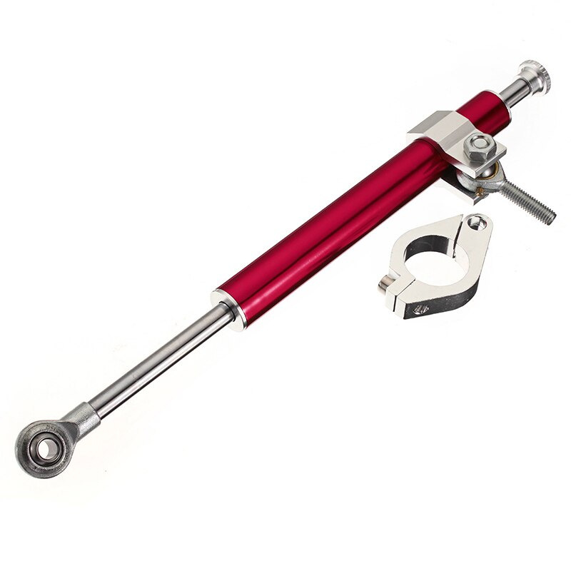 1 pieza de amortiguador de dirección de motocicleta negro, horquilla estabilizadora, piezas de aluminio: Rojo