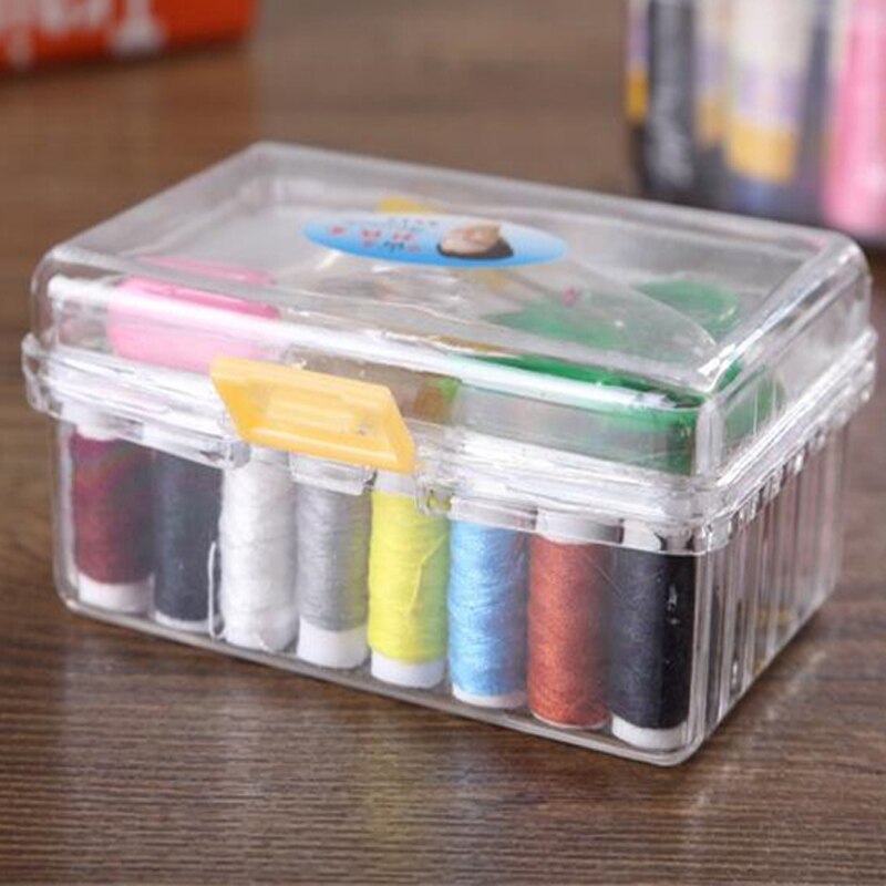1 Set Sewing Tool Pack Kit Thread Threader Needle Tape Measure Scissor Thimble with Storage Box Sewing Tool Accessory