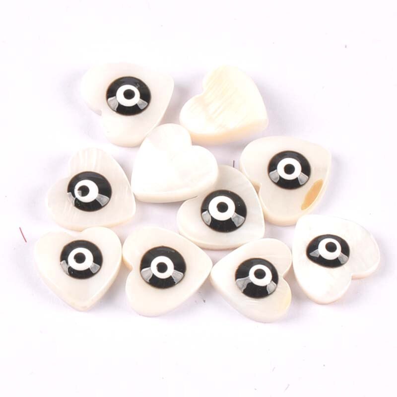 10 st 11mm hjärta onda ögon skal för gör-det-själv heminredning hantverk pärlemor snäckskal smycken att göra armband strand dekor  tr0363: 3