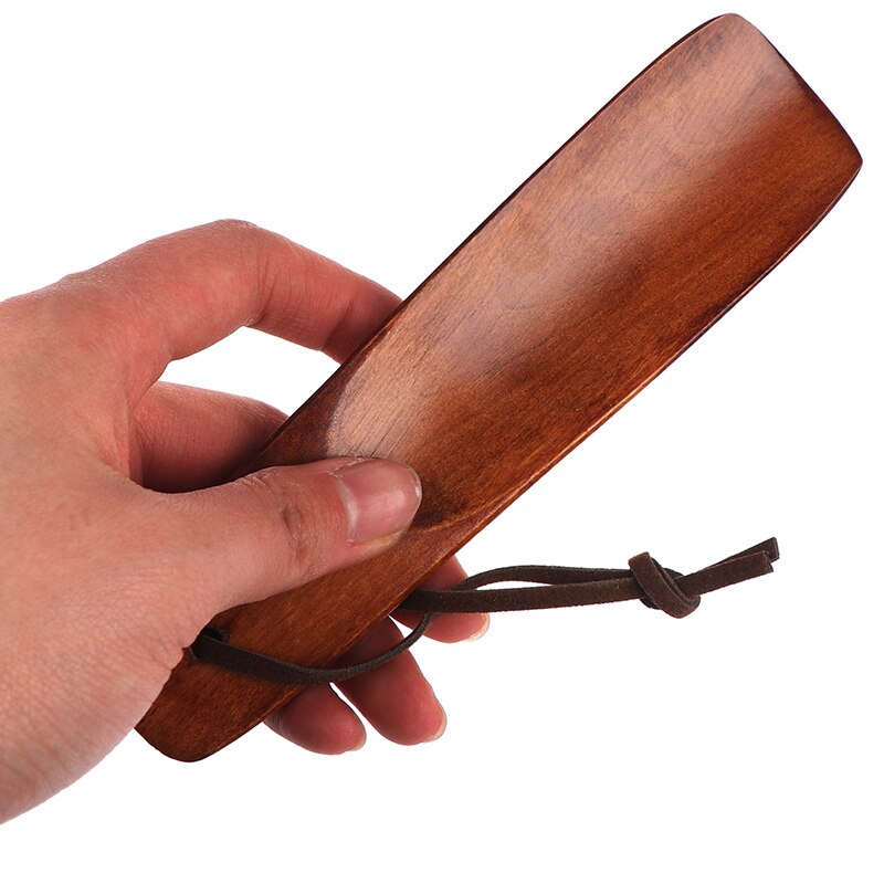 Long 25cm 40cm 54cm Craft Wooden Shoe Horn Dutch Wood Handle Shoehorn Lifter with Hanging Rope for Shoes Accessorie Horns: 15cm