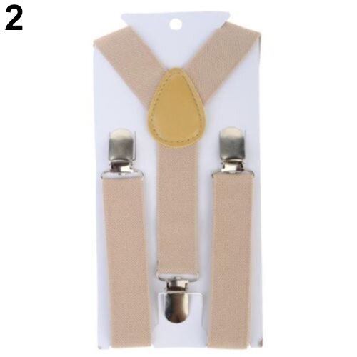 Piękne dzieci retro szelki chłopiec dziewczyna elastyczna regulacja szelki spinacz-na spodnie szelki akcesoria krawaty ślubne dla dzieci: Beżowy