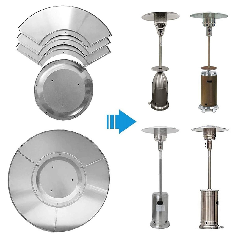 Terrasverwarmer Reflector Schild, Propaan Buitenverwarmers Vervanging Top Dome, 3-Holes Mount, 33 Inch Dia Ronde: Default Title