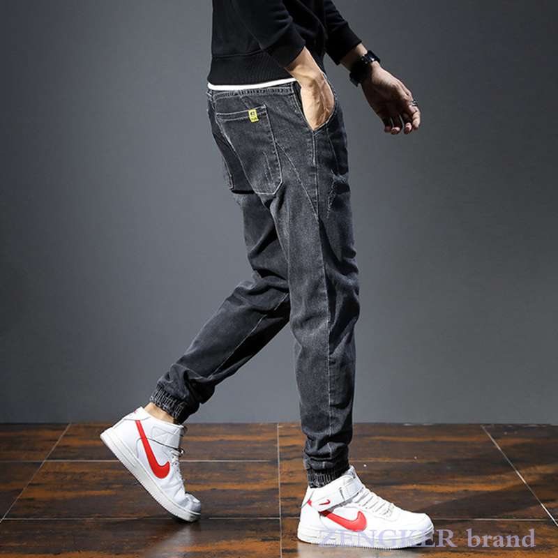 Herfst Oversized Jeans Mannen Stretch Losse 6XL 7XL Mannen Broek Plus Size Jeans Mannen Broek Enkellange lengte Denim Jeans