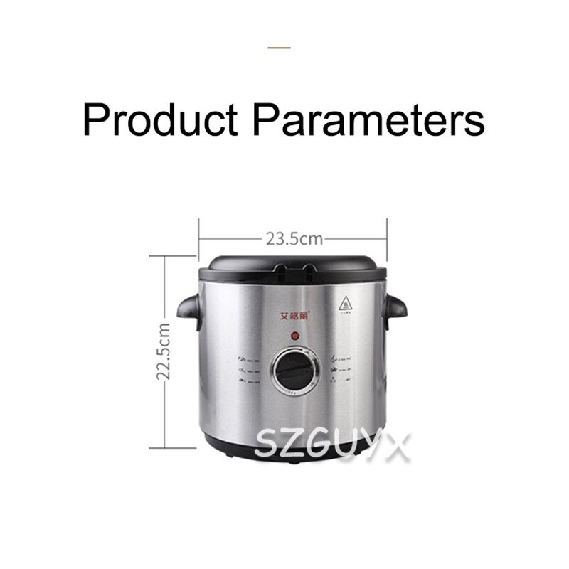 Mini freidora eléctrica extraíble, 1,5 l, antiadherente, olla única, herramienta de cocina para patatas fritas