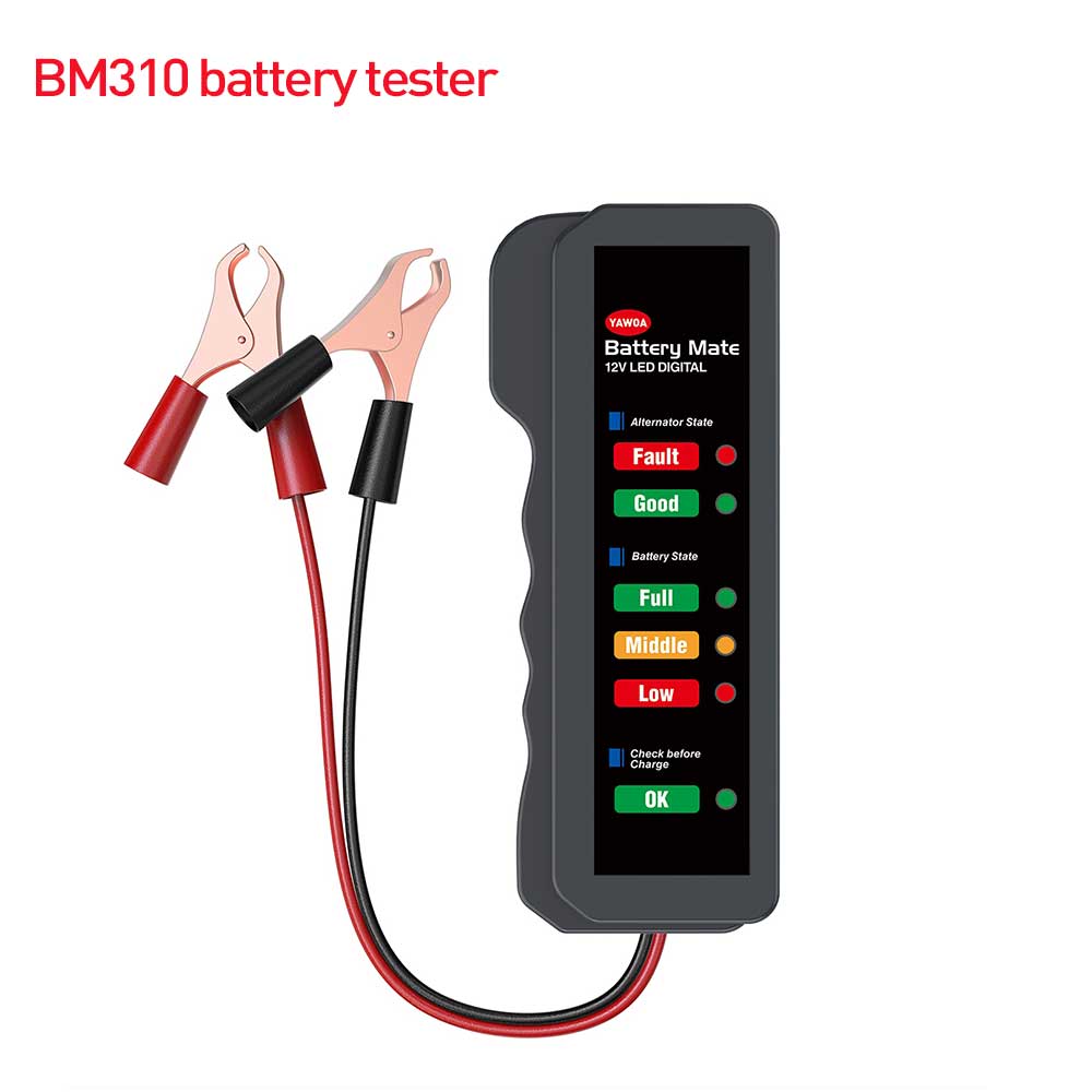 12V Auto Battery Tester BM310 and Car Brake Fluid oil Tester Pen Brake Digital Tester Vehicle Automotive Testing Diagnostic Tool: Battery tester BM310