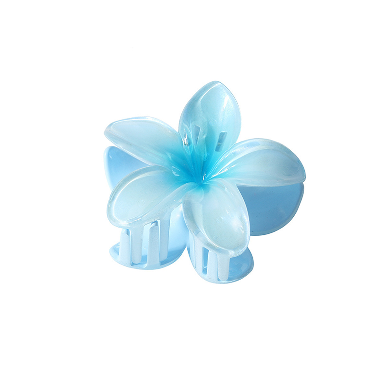 Pinza para el pelo con forma de flor para mujer y niña, pasadores de horquilla, soporte para cola de caballo, accesorios para la cabeza de playa, 8CM: Azul