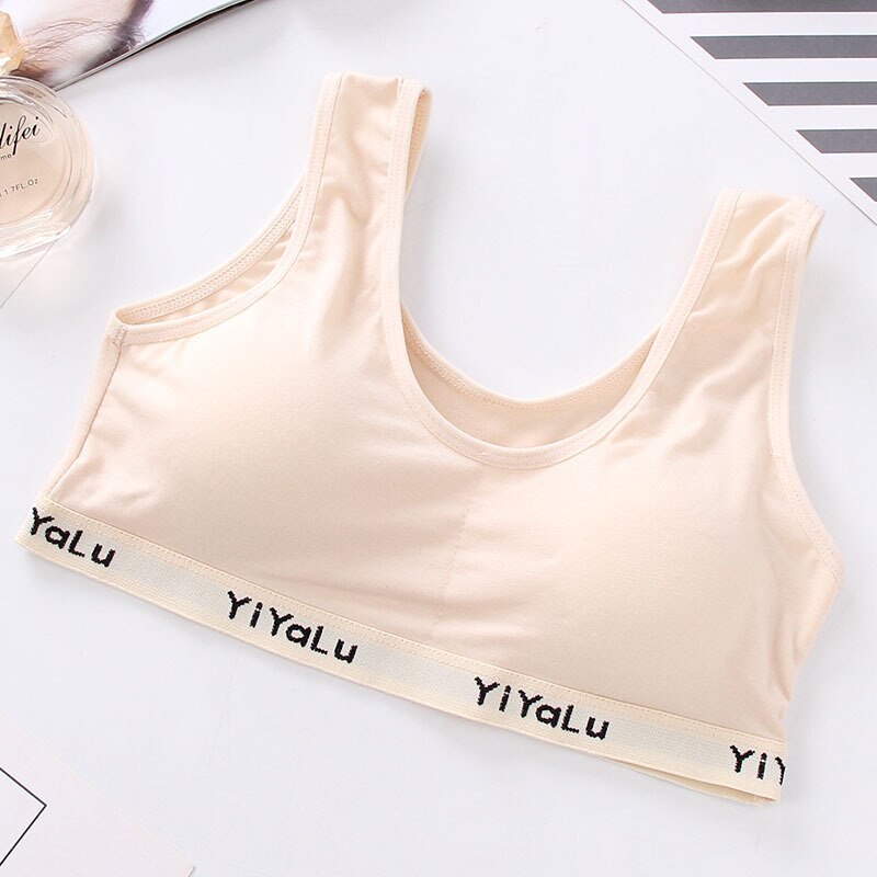 Fille formation lin doux Brassiere Sport fille soutiens-gorge pour ado filles lettre enfants Topic pour adolescents gilet: KK