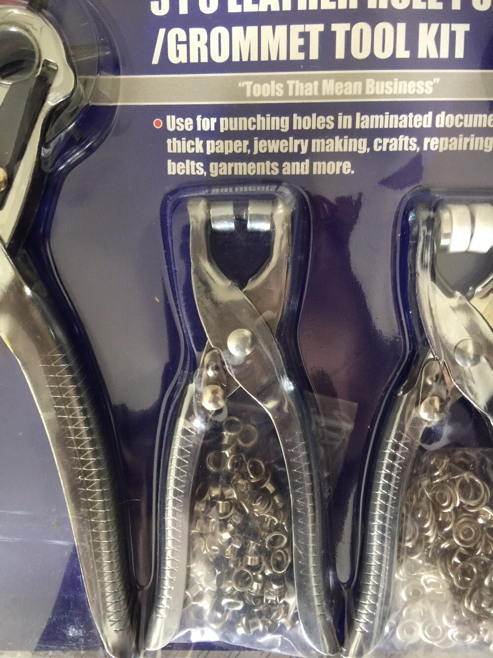 3 pcs leather hole punch / grommet tool kit / press snap button plier