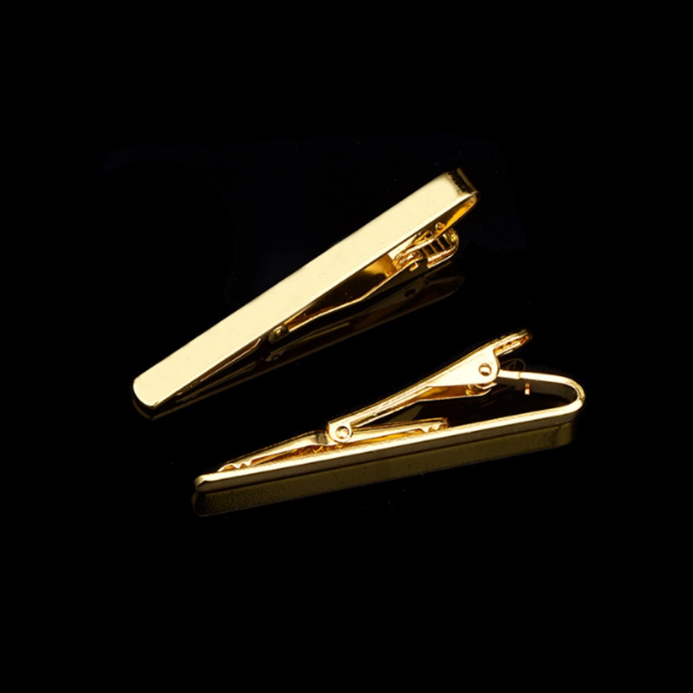 Enkel stil bindeklemme til mænd metal guld tone enkel stanglås praktisk slips lås slipsenål til mænd