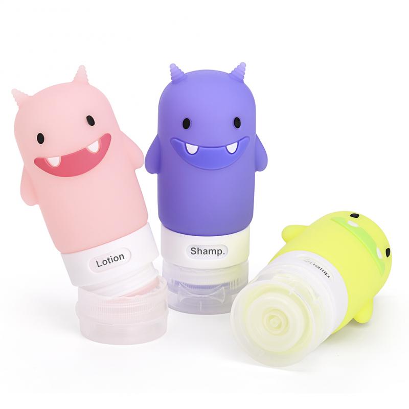 1Pcs Cute Silicone Refillable Bottle Travel Bottle Press For Lotion Shampoo Cream Gel Cosmetic Squeeze Containers Storage Bottle