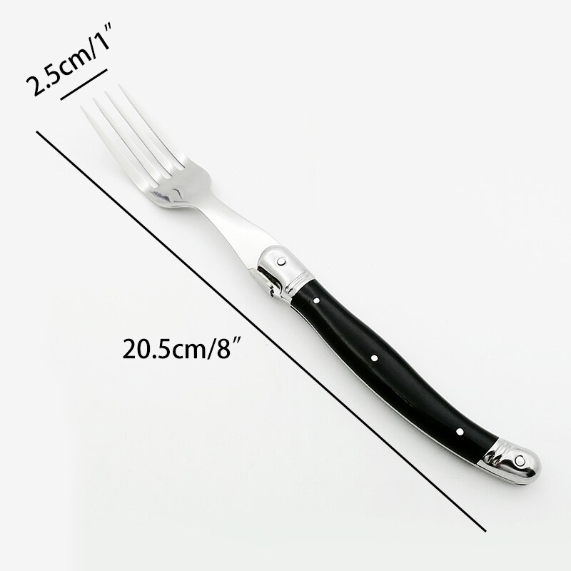 8'' Laguiole Steak Forks Stainless Steel Black Dinner Sets Cutlery Food Salad Dessert Fork Dinnerware Restaurant Kitchen Western