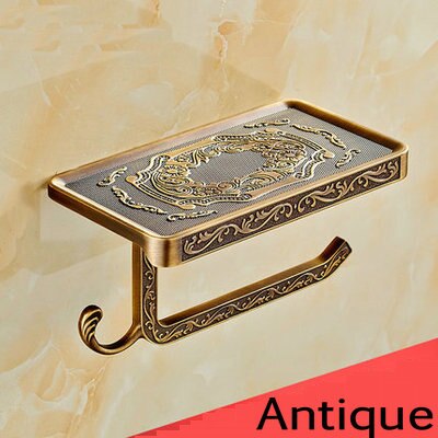 Toilettenpapierhalter Handyhalter Mit Haken Schlecht-accessoires Papier Regal Telefon Aufhänger Antike/Gold/Schwarz/Chrom: Antiquität