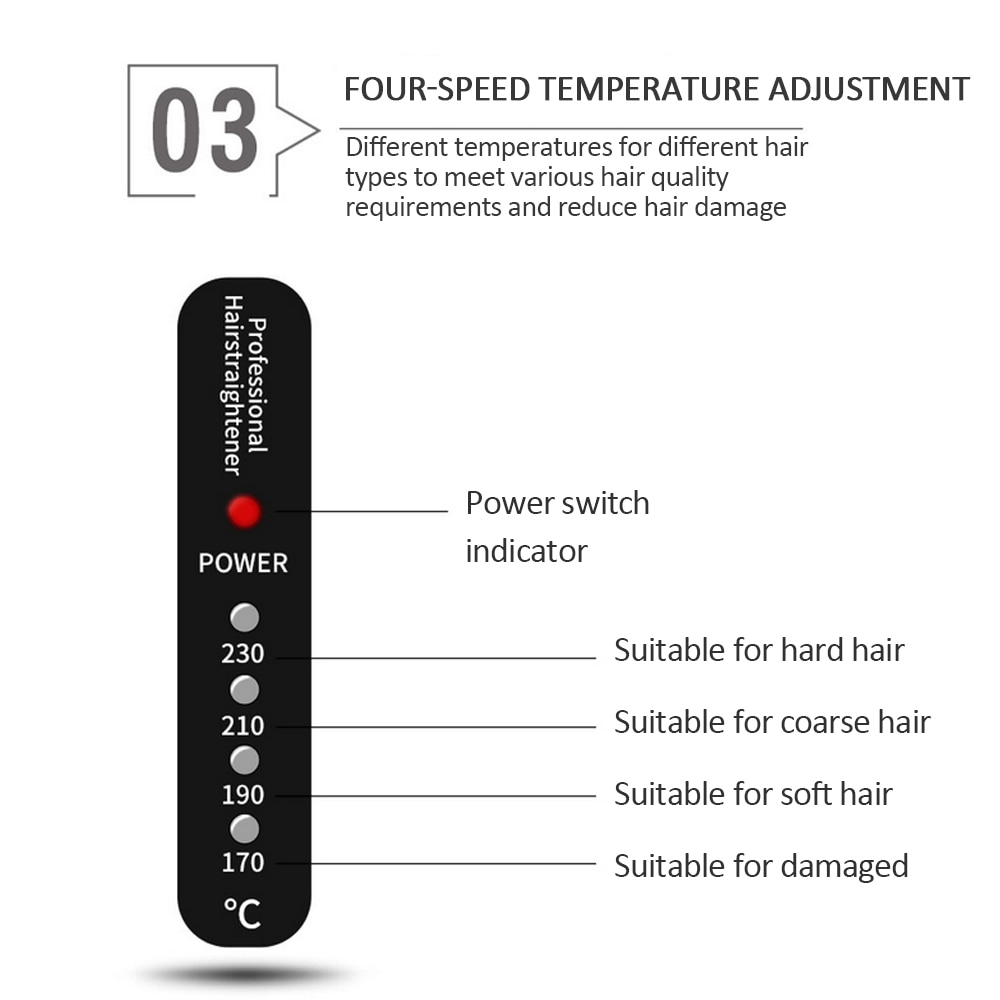 Ceramic Tourmaline Ionic Flat Iron Hair Straightener Glider US BEST