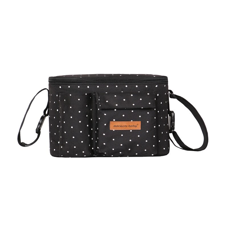 Baby Kinderwagen Tasche Universal- Mutter Paket Reise Hängen Wagen Organizer Windel Hängen Tasche Große Kapazität Kinderwagen Zubehör: A Schwarz Stern