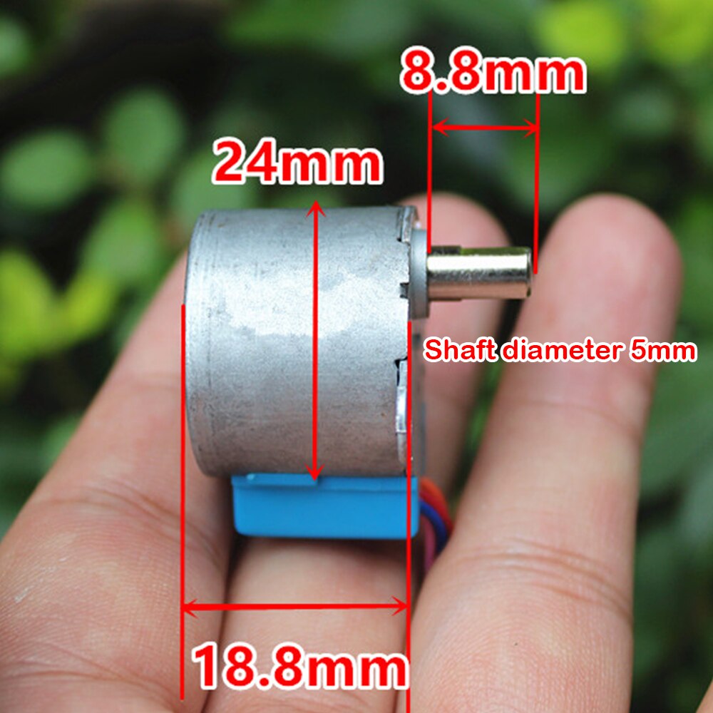 Mini DC 12V 4-phase 5-wire Stepping Gear Motor 24BYJ48 Double Flat Shaft Micro Slow Speed Stepper Motor for DIY Crystal Ball