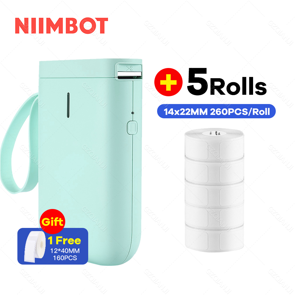 Niimbot D11 Label Printer Mini Wireless Sticker Printing Label Maker with 5 10 Roll White Paper Official Phone Price Tag Printer: GR 5White Label