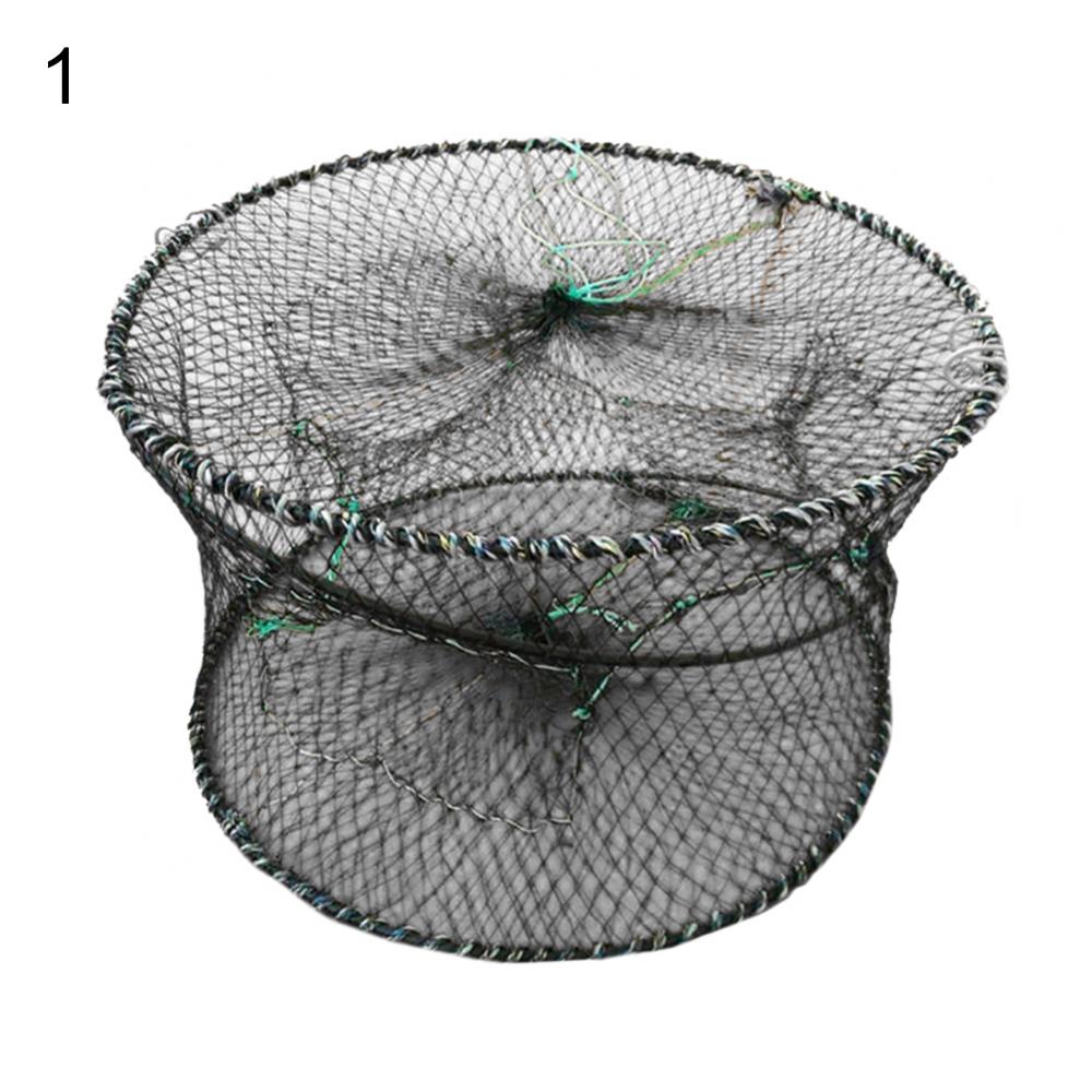 Folding Net Cage Round Shape Crab Crayfish Fishing Shrimp Catcher Bait Trap