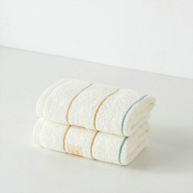 Face Towel Bathroom Super Absorbent Luxury Soft Cotton Anti-Microbial Towels Hand Towel 33x73cm Stripe Style 100% Cotton MJ-1090: Beige