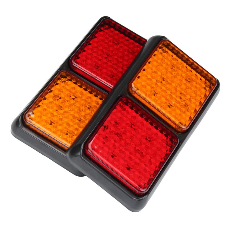2Pcs 72 LED Rear Tail Light Brake Turn Signal Lamp 12V Trailer Truck Caravan