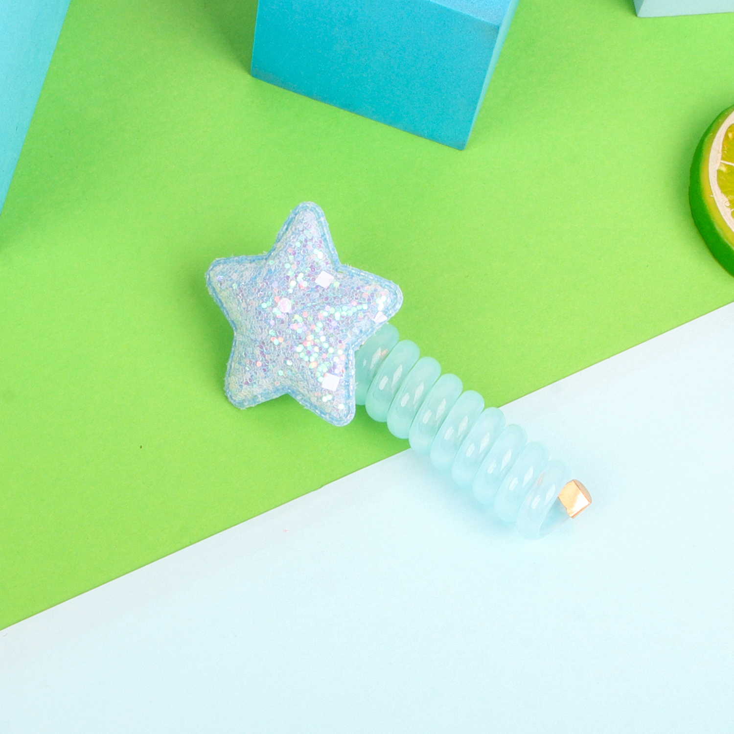 Pailletten Bloem Elastisch Haartouw Schattige Meisjes Telefoondraad Lijn Elasticiteit Glitter Ster Haarband Voor Kinderen Haaraccessoires: Roze