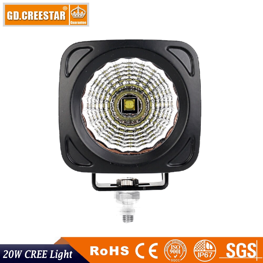 20Watts 3inch mini Square Led work lights Cob single chips 10-30VSpotlight For ATV SUV Motorcycl wrangler Camper lamp x1PC