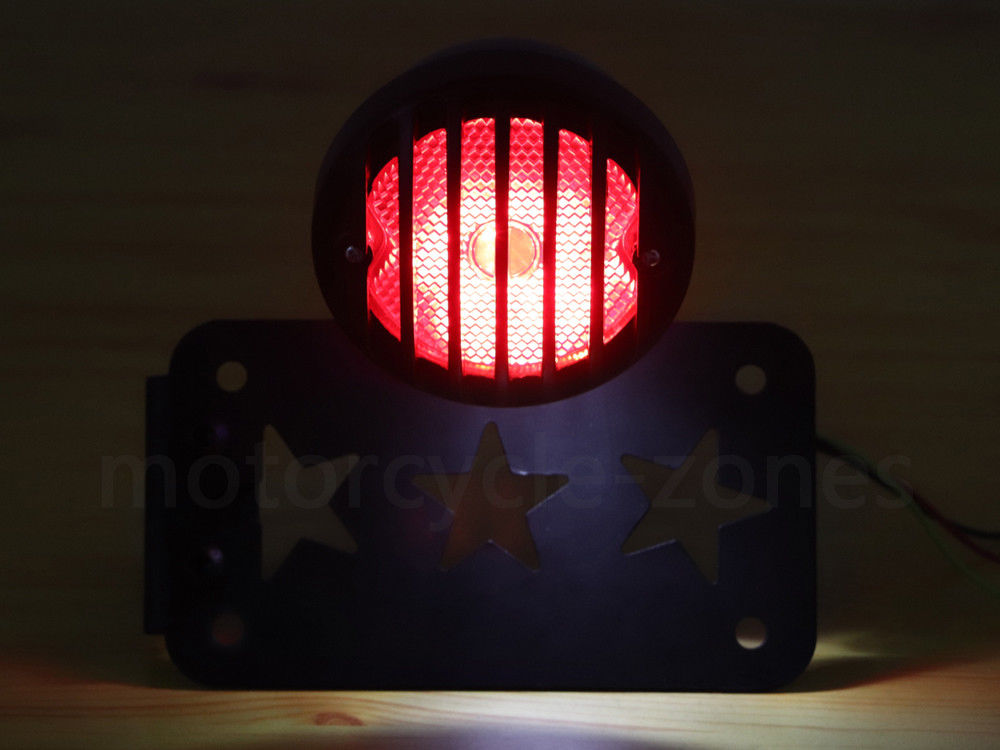 Black Motorcycle Led-achterlicht Remlicht Side Mount Kenteken Beugel Voor Harley Bobber Chopper