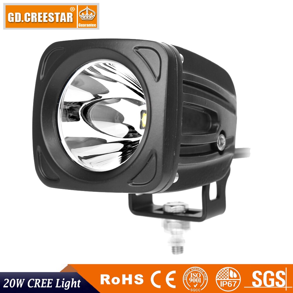 20Watts 3inch mini Square Led work lights Cob single chips 10-30VSpotlight For ATV SUV Motorcycl wrangler Camper lamp x1PC