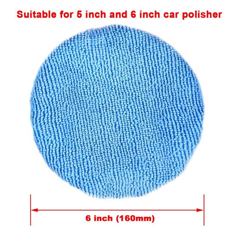 16 Packs Polishing Bonnets(5 To 6 Inches) Polisher Pad Bonnet Buffing Pad Cover Soft Fiber Car Polishing Bonnet for Car Polisher