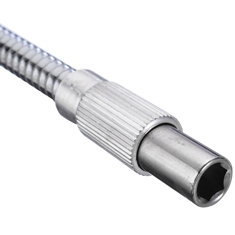 1/4 inch 30cm Hex Shank Flexible Hose Screwdriver Flex Extension Bar Holder Socket Screw Driver Tools Silver