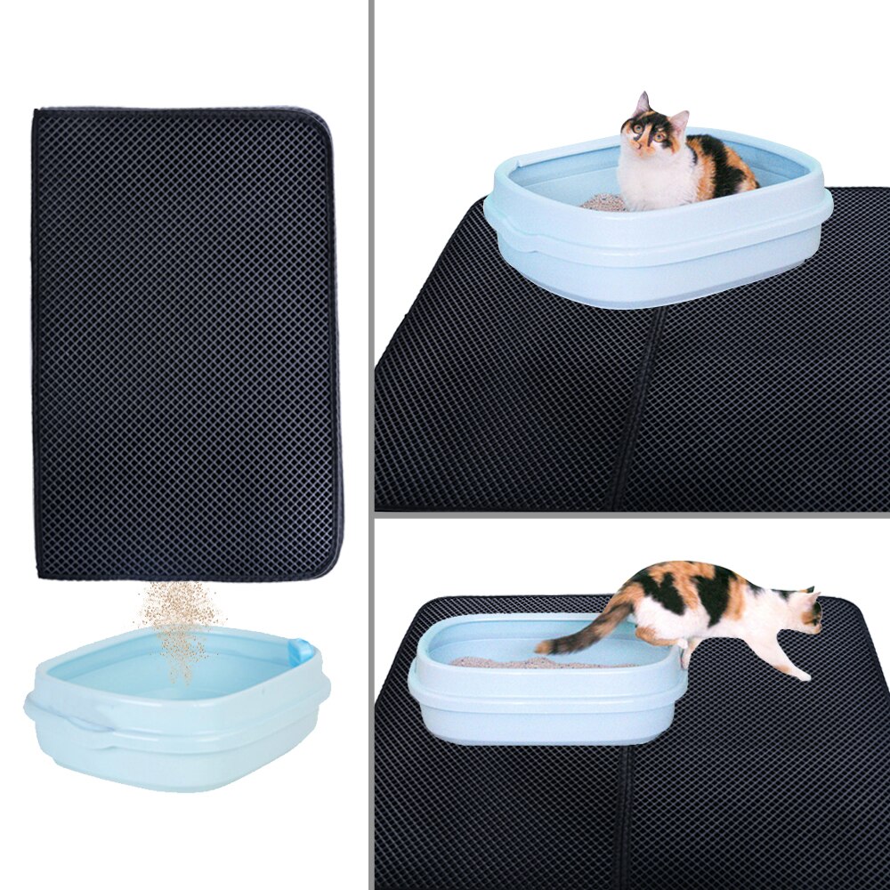 Haustiere Katzen Wurf matt Bett Haus Boden Doppel Schicht EVA Leder Wasserdichte Untere Fänger Heimat-matt Tragbare Tragbare Katze Produkte