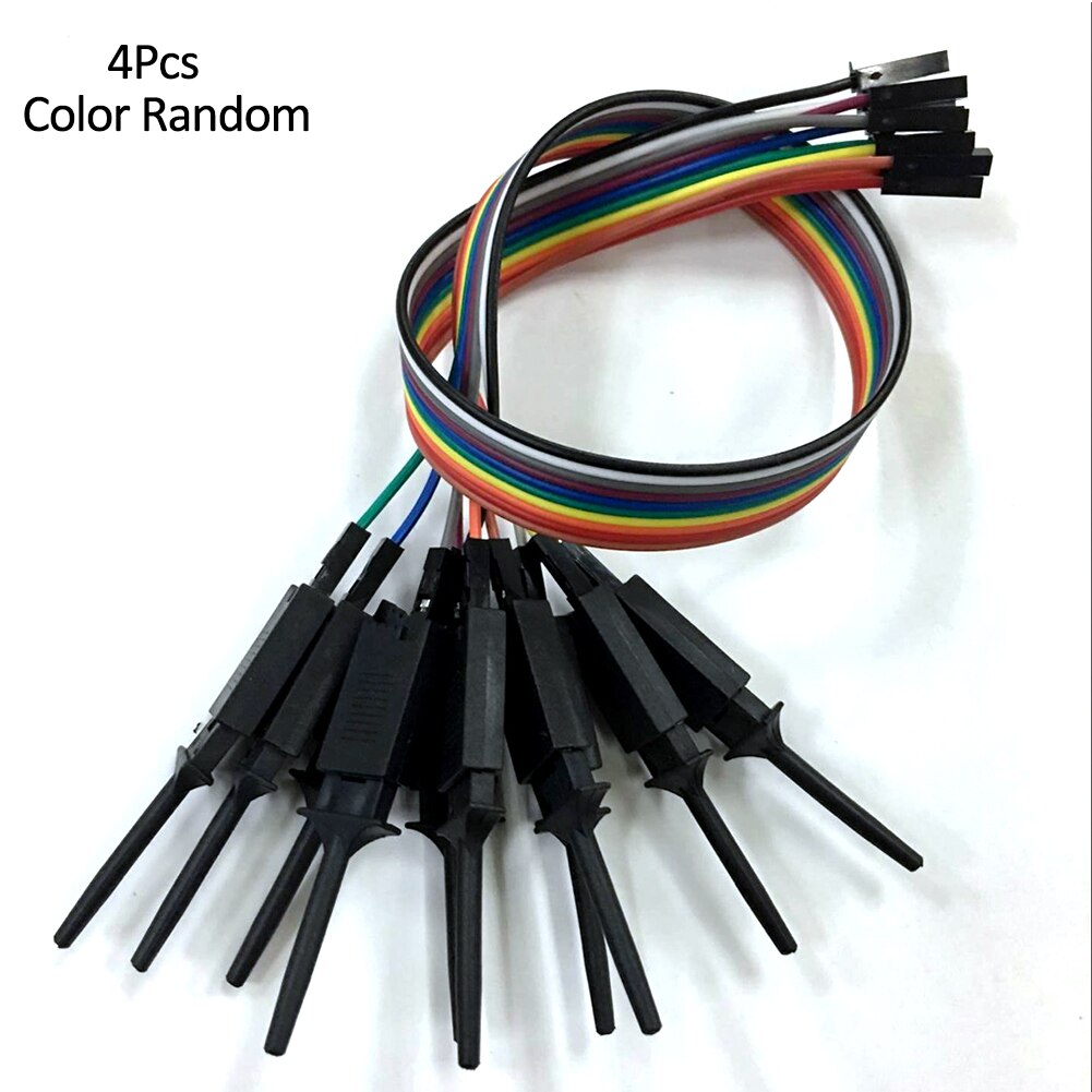4 Stuks 28Cm Logic Analyzer Kabel Probe Test Klem Draad Hook Test Clip Voor Elektronische Componenten