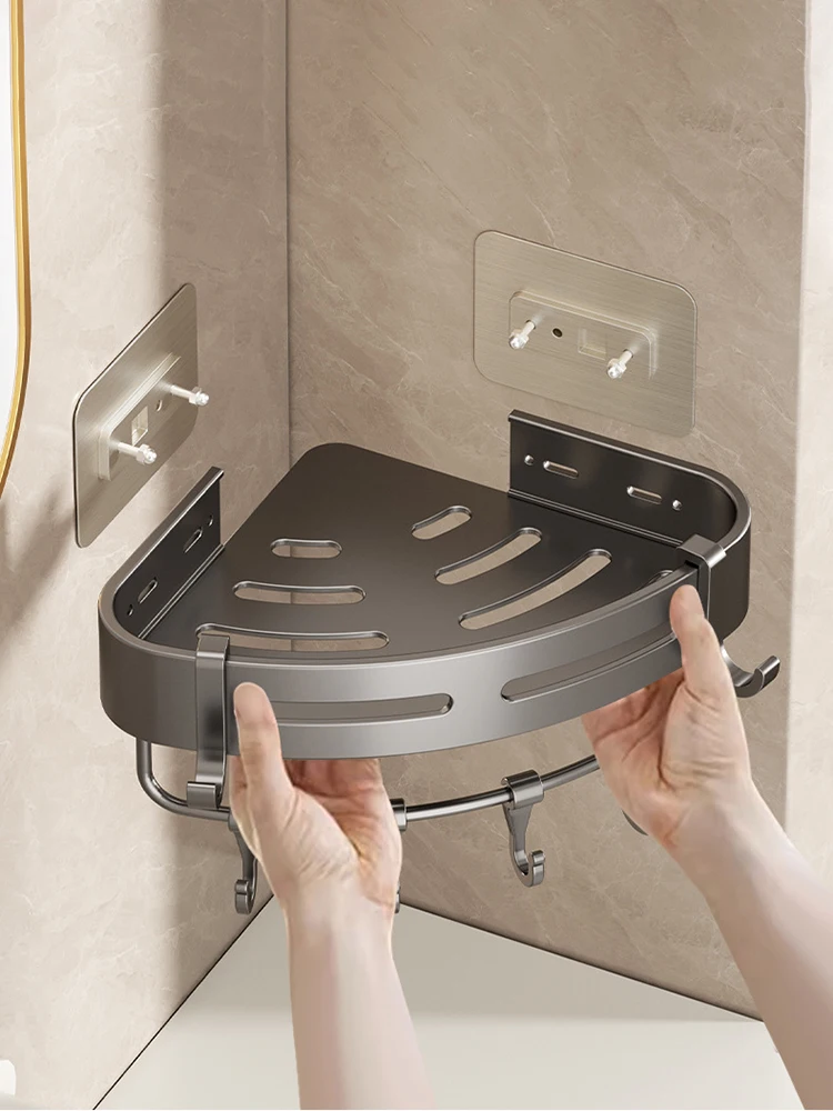 Klebstoff Bad Shampoo Halter Dusche Caddie Regale Lager Organizer Nein Bohren Regal Ecke Handtuch Halter Regale Pro Bad